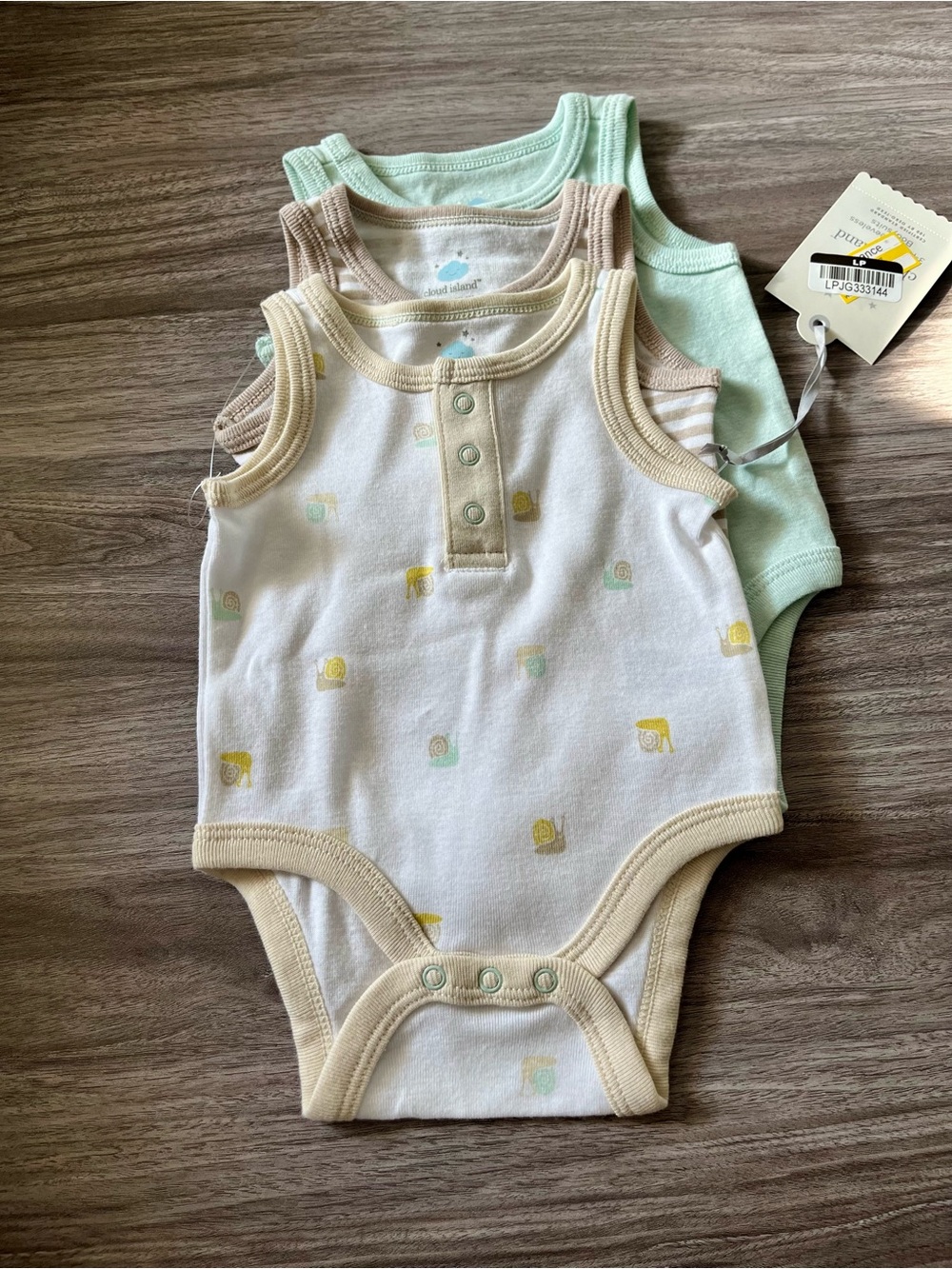 Cloud Island new with tags, newborn one piece 3 pack.